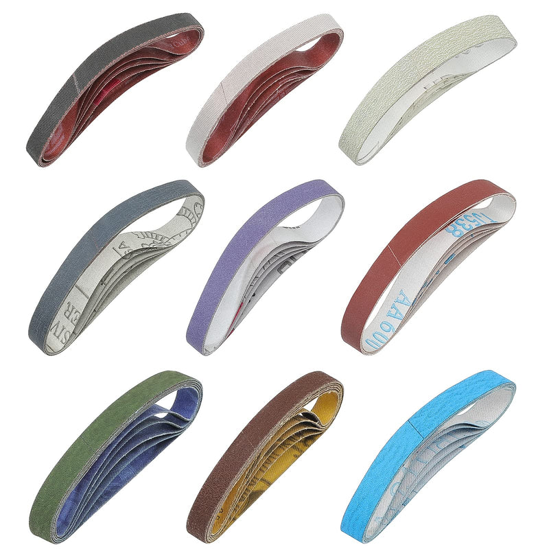 [Australia - AusPower] - 45 Pcs 1/2" x 12" Replacement Sharpening Belt Kit for Official Work Sharp Knife & Tool Sharpener (WSKTS & WSKTS-KT/Mk.1 & Mk.2) - 80/120/240/400/600/800/1000/2500/5000 Grits 45Pcs 80~5000grit 