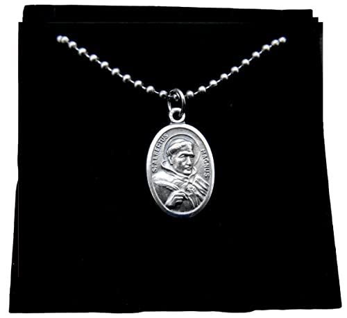 Saint Albertus Magnus necklace, Albert the Great, 30 Inch Stainless Steel Ball Chain, Patron Saint of Scientists, Philosophers, Medical technicians, Natural sciences