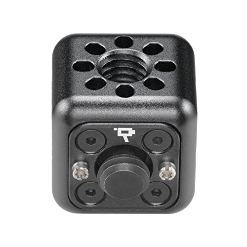 Wooden Camera Accessory Cube with Anti-Twist Pins to Mount to Cage or Rig, Compact 1" Cube for Mounting Accessories (3/8"-16) 3/8"-16