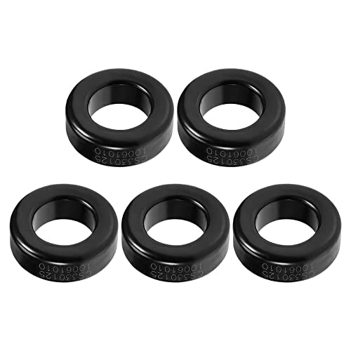 YOKIVE Toroid Core Ferrite Chokes Ring Iron Powder Inductor Ferrite Rings Good for Power Transformers (Black Grey 40.5 mm x 23.5 mm x 14.7 mm) Pack of 5
