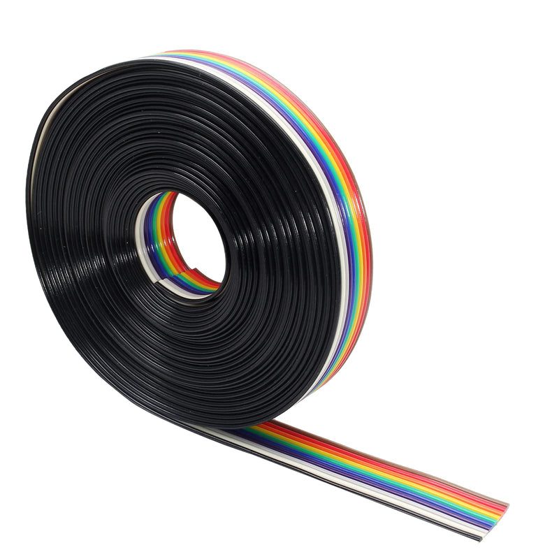 [Australia - AusPower] - Rainbow Color IDC Ribbon Cable, 10 Wire (16ft/5m) IDC Wire Connectors for 2.54mm Pitch Connectors Rainbow,10P,16Ft 