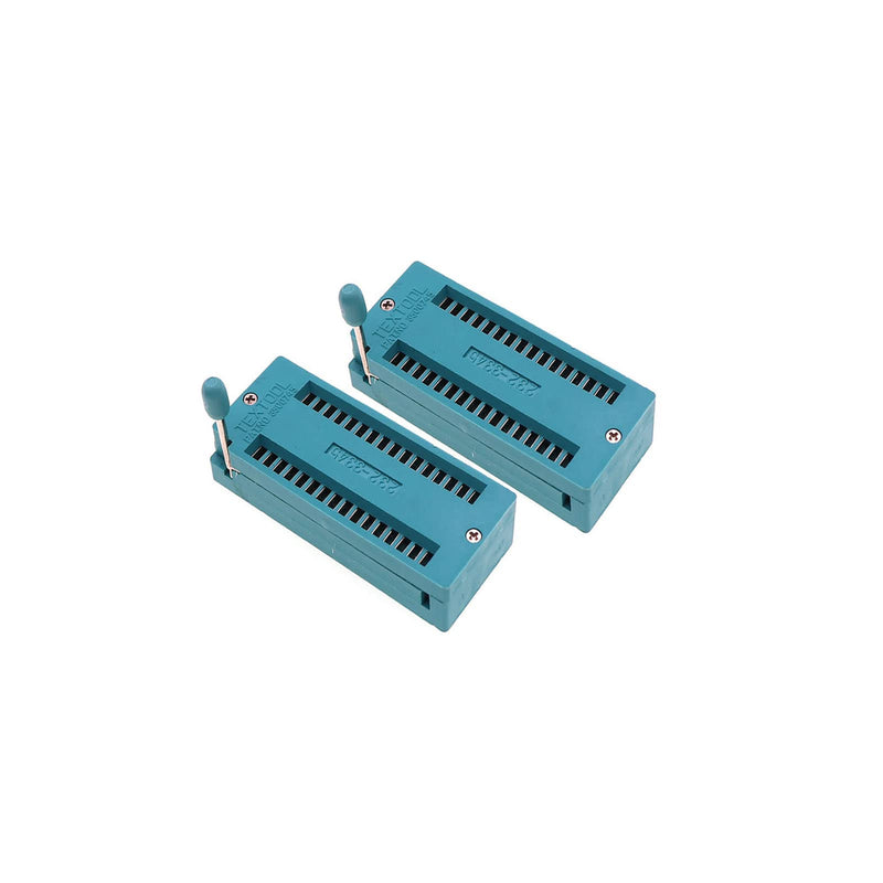 [Australia - AusPower] - 2Pcs 32Pin Wide 2.54mm ZIF Zip IC Test DIP Board Socket Universal Gold Plated feet 32p Wide 2pcs 