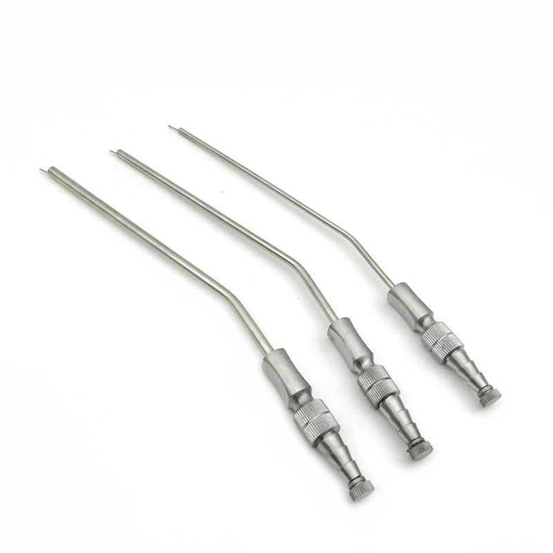 [Australia - AusPower] - 3PCS Dental Surgical Aspirator Ferguson Frazier Suction Tube Laboratory Tube 3mm/4mm/5mm Implant Tool 