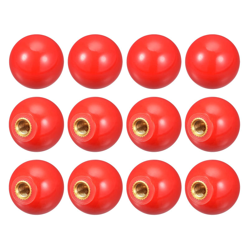 [Australia - AusPower] - uxcell 12Pcs Threaded Ball Knobs, M5 Female Thread Thermoset Ball Knob 0.78'' Dia Red Round Operation Ball Handles with Copper Insert for Machine Handle Tool Replacement M5x0.78'' 