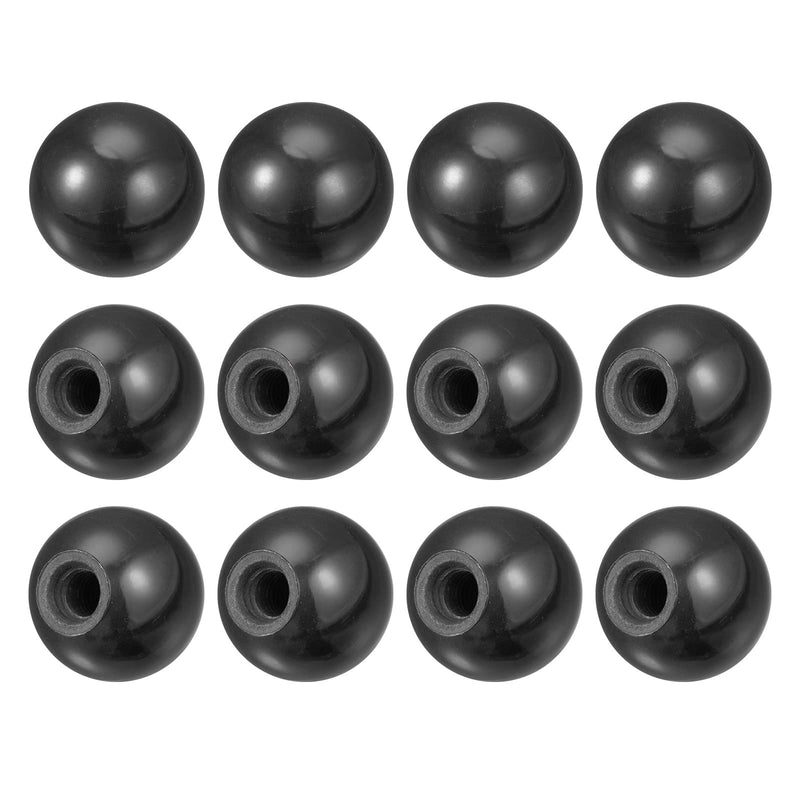 [Australia - AusPower] - uxcell 12Pcs Threaded Ball Knobs, M10 Female Thread Thermoset Ball Knob 1.37'' Dia Black Round Operation Ball Handles Embedded Threaded Knob for Machine Handle Tool Replacement M10x1.37'' 