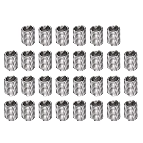 HARFINGTON 30pcs Wire Threaded Inserts 1/2-13 UNC 2D 25.4mm 304 Stainless Steel Helical Coiled Wire Thread Sleeve