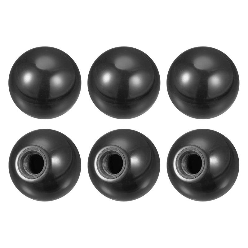 [Australia - AusPower] - uxcell 6Pcs Threaded Ball Knobs, M12 Female Thread Thermoset Ball Knob 1.57'' Dia Black Round Operation Ball Handles Embedded Threaded Knob for Machine Handle Tool Replacement M12x1.57'' 