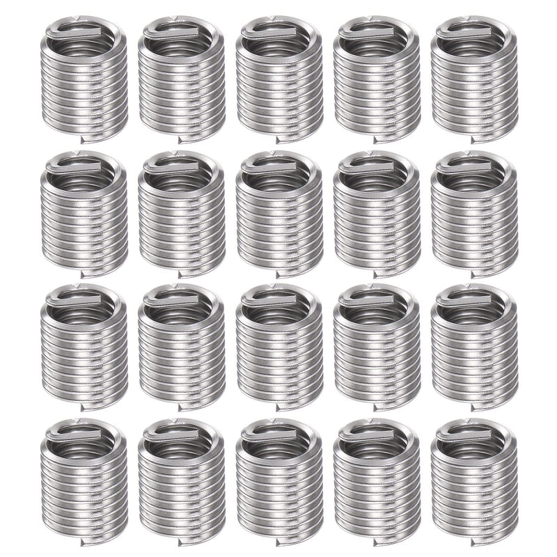 [Australia - AusPower] - 20pcs Wire Threaded Inserts 1/4-20 UNC 2D 12.7mm 304 Stainless Steel Helical Coiled Wire Thread Sleeve 