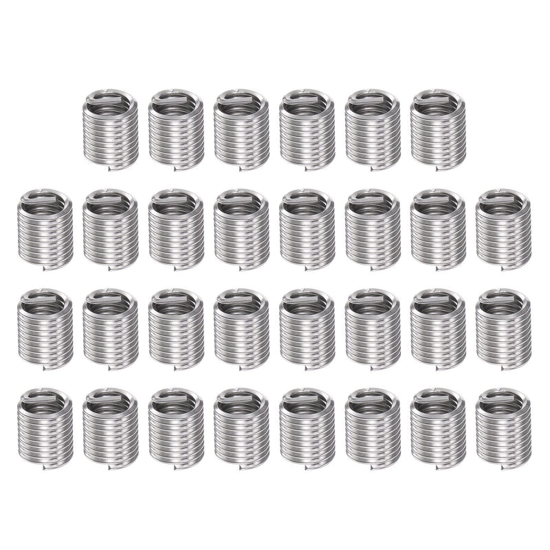 [Australia - AusPower] - 30pcs Wire Threaded Inserts 1/4-20 UNC 2D 12.7mm 304 Stainless Steel Helical Coiled Wire Thread Sleeve 