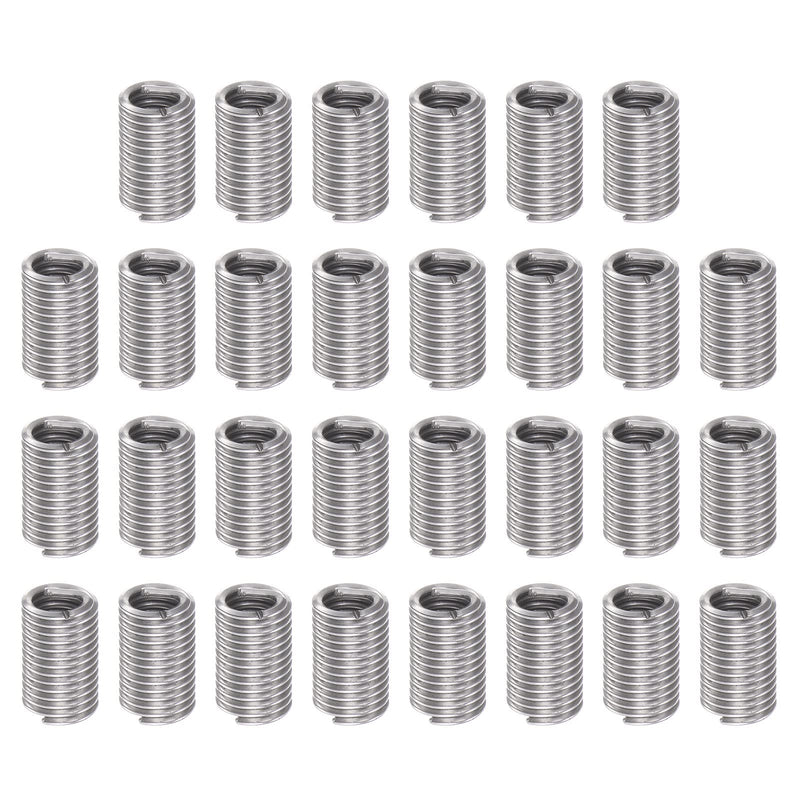 [Australia - AusPower] - 30pcs Wire Threaded Inserts 10#-24 UNC 3D 14.4mm 304 Stainless Steel Helical Coiled Wire Thread Sleeve 