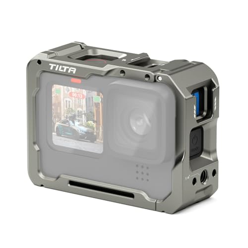 Tilta Full Camera Cage Compatible with GoPro Hero 13/12/11/10/9 Titanium Gray | Professional Cage | Aluminum Build | Two Threads | Cold Shoe Mount | Quick Release | TA-T42-FCC-TG