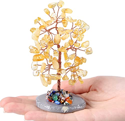 Ciana Chakra Tree of Life – Citrine Crystal Tree for Positive Energy, Healing Stones, Feng Shui Decor Citrine Tree