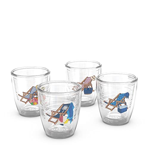 Tervis Barefoot Beach Collection Made in USA Double Walled Insulated Tumbler Travel Cup Keeps Drinks Cold & Hot, 12oz - 4pk, Classic 12 Ounces Assorted
