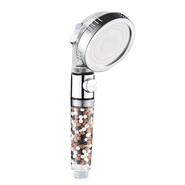 MineralStream Ionic Shower Head 2.0 | High Pressure Water Saving Showerhead with Filter Beads | Eco Water Spa Shower Heads for Hair & Skin Health