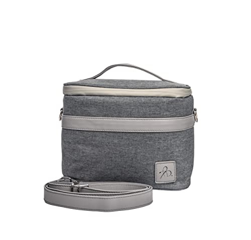 Bright Line Eating 6-Can Insulated Cooler Bag — PEVA Foam Lining Lunch Bag for Men & Women — Soft Cooler Bag w/Pockets & Removable Shoulder Strap — Travel Cooler Bag for Camping & Beach (Grey) Gray