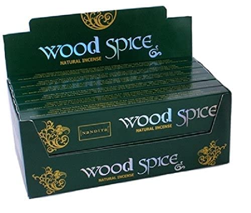 Wood Spice Premium Masala Incense Sticks Agarbathi -15g Boxes x 12pack insense inscents insienso - Fine Quality Incense Sticks for Purification, Relaxation, Positivity, Yoga, Meditation (Wood Spice) Natural
