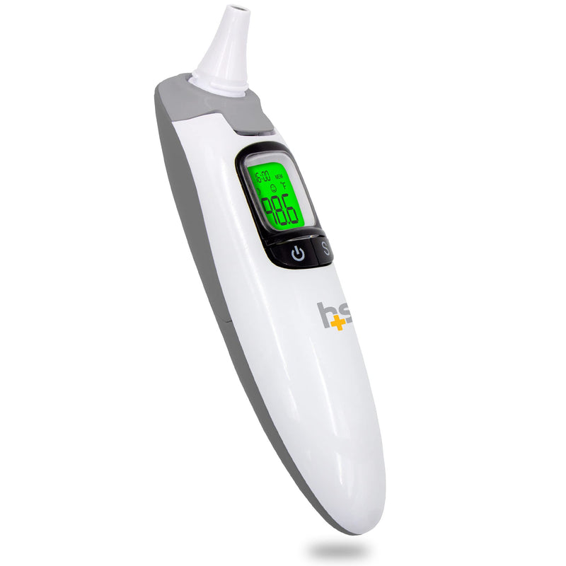 [Australia - AusPower] - HealthSmart Talking Infrared Ear & Forehead Thermometer, No Probe Covers Needed, Visual Fever Alarm, Audio Readings in English & Spanish, Instant Scan 1 