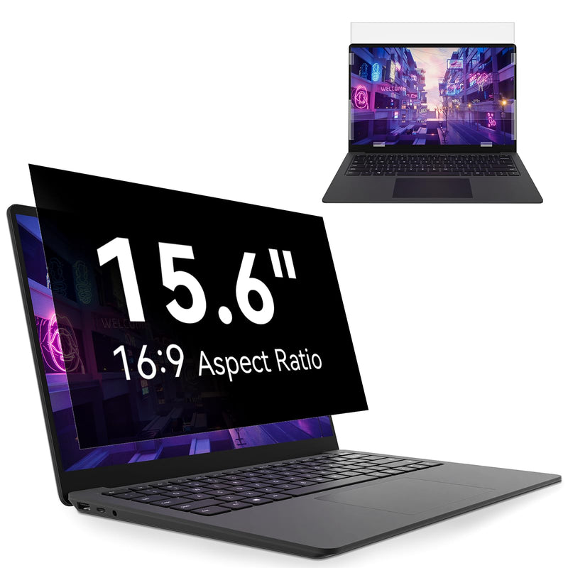 [Australia - AusPower] - Laptop Privacy Screen 15.6 Inch Compatible with HP/Dell/Acer/Samsung/Asus/Lenovo/Toshiba,16:9 Aspect Removable Anti Glare Blue Light Filter Protector, 15.6 in Laptop Privacy Screen Shield 