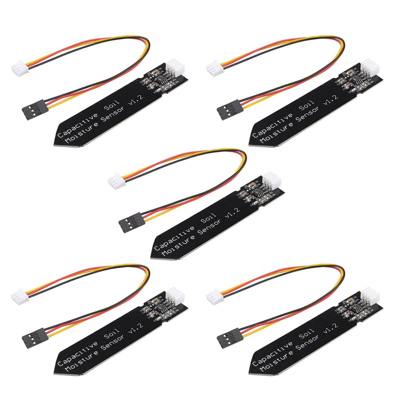 [Australia - AusPower] - 5PCS Capacitive Analog Soil Moisture Sensor Module 3.3~5.5V Corrosion Resistant Humidity Detection Sensors DIY Electronic for Arduino for Raspberry Pi 