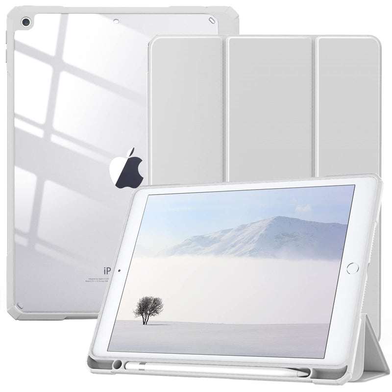 [Australia - AusPower] - TiMOVO for iPad 9th Generation Case 2021, 10.2 inch iPad Case with Pencil Holder, Smart Stand Protective Clear Case Cover for iPad Case 9th/8th/7th (2021/2020/2019), Light Gray 