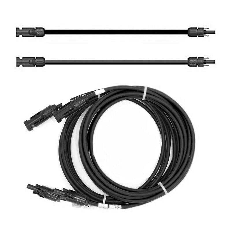 SOLARTRONICS Solar Cable 6 mm² 5 m with Solar Plug on Both Sides Black | Solar extension cable for solar system, H1Z2Z2-K, flexible, water-resistant, TÜV Rheinland, made in Germany, 2 x 5 m 5m - 6mm²