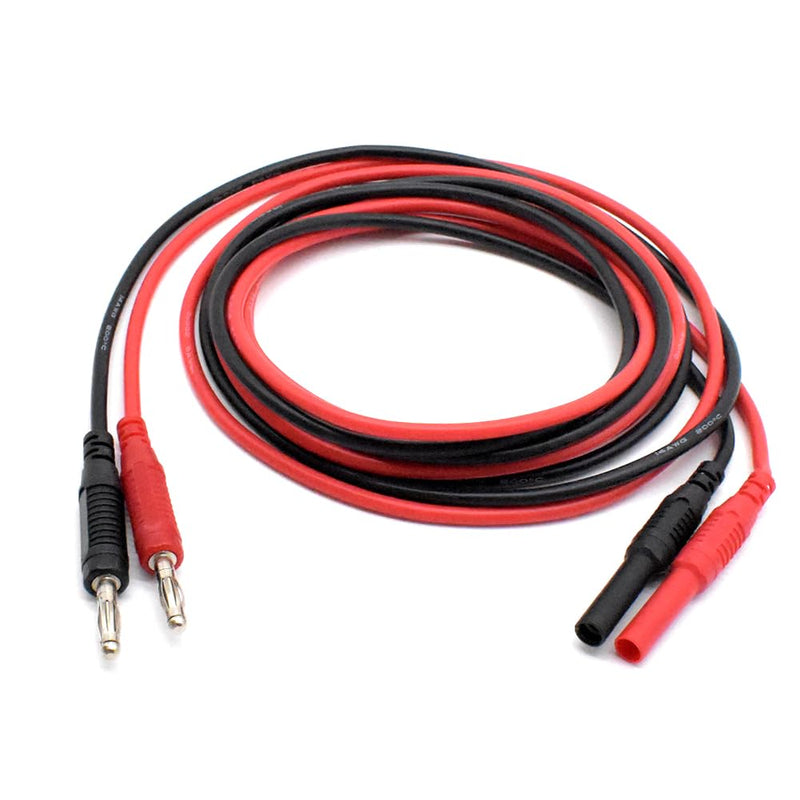 [Australia - AusPower] - 2Pcs Multimeter Test Lead Extension Male to Female Connector 4mm Banana Plug to Jack Heavy Duty 14AWG Silicone Wires Meter Leads Probes 6 Feet 2Pcs-Length of 6 Feet 