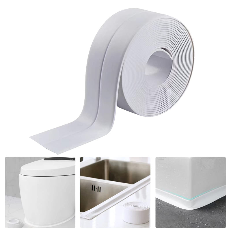[Australia - AusPower] - 1.5" * 16.4' Kitchen & Bath Tape Caulk Strip, Upgraded Acrylic Glue PVC Self Adhesive Waterproof Caulking Sealing Tape, Decorative Sealant Trim for Kitchen Sink Toilet Bathtub (White 5M) White5M 