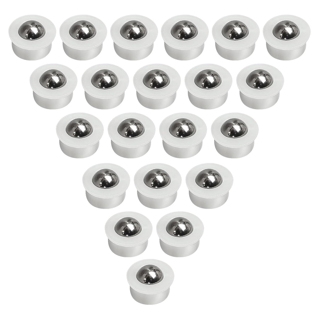 20 Pack Mini Ball Transfer Bearing Table Conveyor Roller Ball White Mini Caster Wheels Table Conveyor Roller Ball Transmission, Furniture,Wheelchair 1/3inch