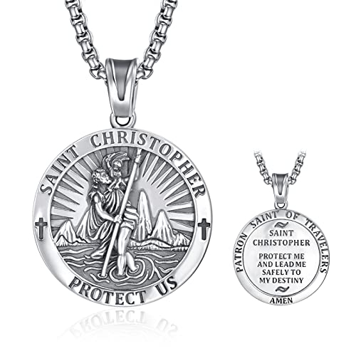 ADMETUS 925 Sterling Silver Patron Saint Medals A00-Saint Christopher Non-personalized