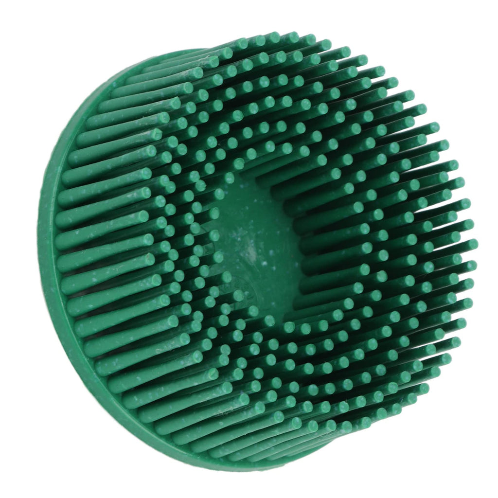 Acouto 2 Inch Bristle Disc, Grit Abrasive Bristle Shank Attachment Disc Wheel for Remove Burr Rust Coatings on Metal (Green)