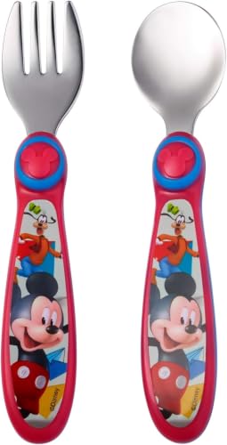 The First Years Disney Baby Mickey Mouse Stainless Steel Flatware for Kids (Pack of 5) 2 Piece Set (Pack of 5)