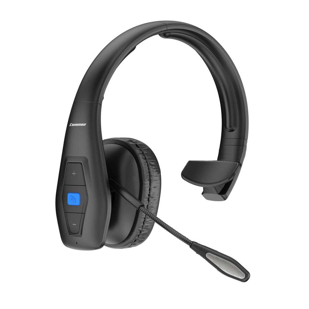 [Australia - AusPower] - Trucker Bluetooth Headset V5.1, CVC8.0 Dual Microphone Noise Cancelling & 35Hrs HD Talktime Hands-Free Wireless Headset, Bluetooth Headphones with Mute Button for Cell Phones Business Home Driver 