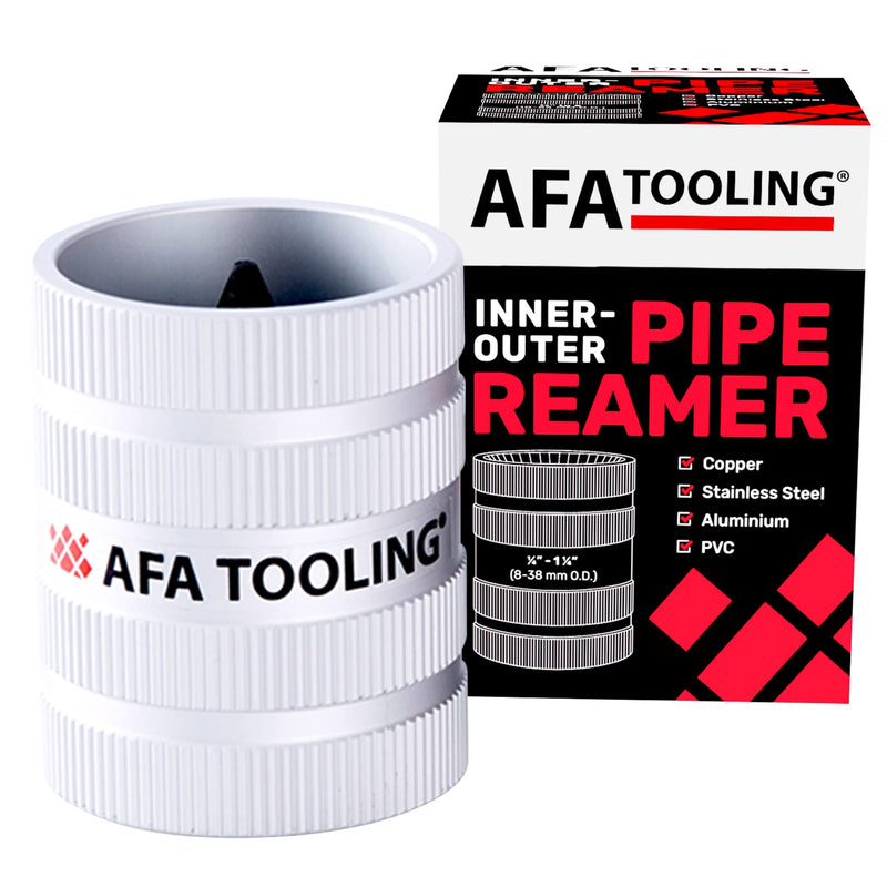 [Australia - AusPower] - AFA Tooling - Inner/Outer Pipe Reamer for 1/4" to 1-1/4" Pipes, Deburring Tool with Inner & Outer Cones for Smoothing & Reaming Copper, Stainless Steel, PVC, Metal & Aluminium - Plumbing Tool Small 