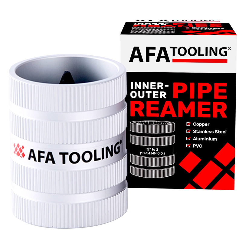 [Australia - AusPower] - AFA Tooling - Inner/Outer Pipe Reamer for 3/8" to 2" Pipes, Deburring Tool with Inner & Outer Cones for Smoothing & Reaming Copper, Stainless Steel, PVC, Metal & Aluminium - Plumbing Tool 