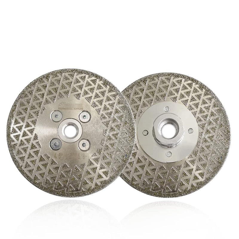 SHDIATOOL Diamond Grinding Disc for Granite Marble Diamond Cutting Wheel Saw Blade with 5/8-Inch-11 Arbor 4.5 Inch (2-Pack) 2 4.5" Double(Thread:5/8"-11)
