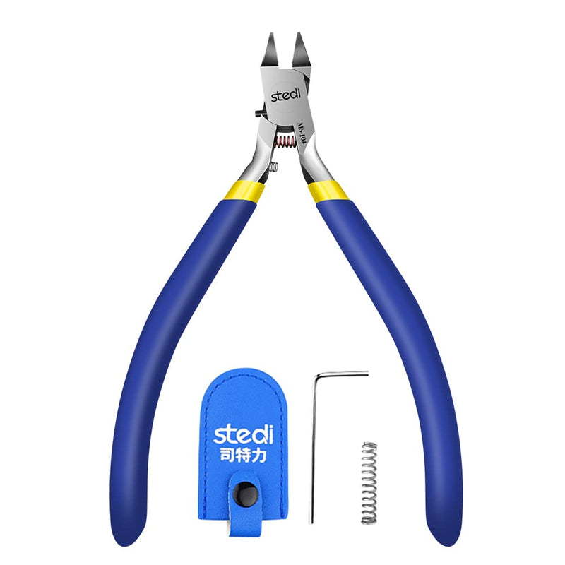 [Australia - AusPower] - stedi 4.7-inch Model Nipper, with Ultra-thin Single-edge and Blade Case Plastic Model Tools for Gundam Repairing Plastic Model and Fixing，Blue Single-edged (Blue_for Beginners) 