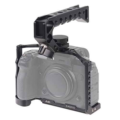 Hersmay X-H2/X-H2S Camera Cage with Top Handle for Fujifilm X-H2 X-H2S Mirrorless Digital Camera Aluminum Alloy Film Movie Making Camera Video Cage with Shoe Mount
