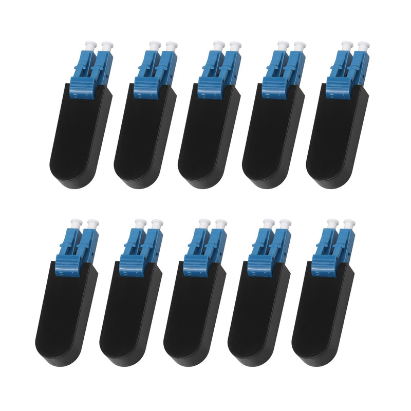 [Australia - AusPower] - 10 Pcs LC Fiber Optic Loopback Adapter Tester Singlemode UPC LC Loopback Plug Standard Duplex LC Connector Loopback Adapter/Test Plug for Testing Applications 10 