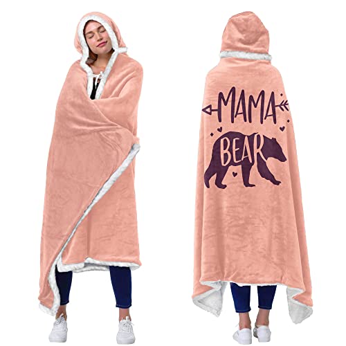 Vprintes Mama Pink Wearable Blanket Hoodie -Mothers Day Gifts for Wife Birthday Gifts for Mom from Daughter Son - Wife Birthday Gifts, Gifts for Wife from Husband