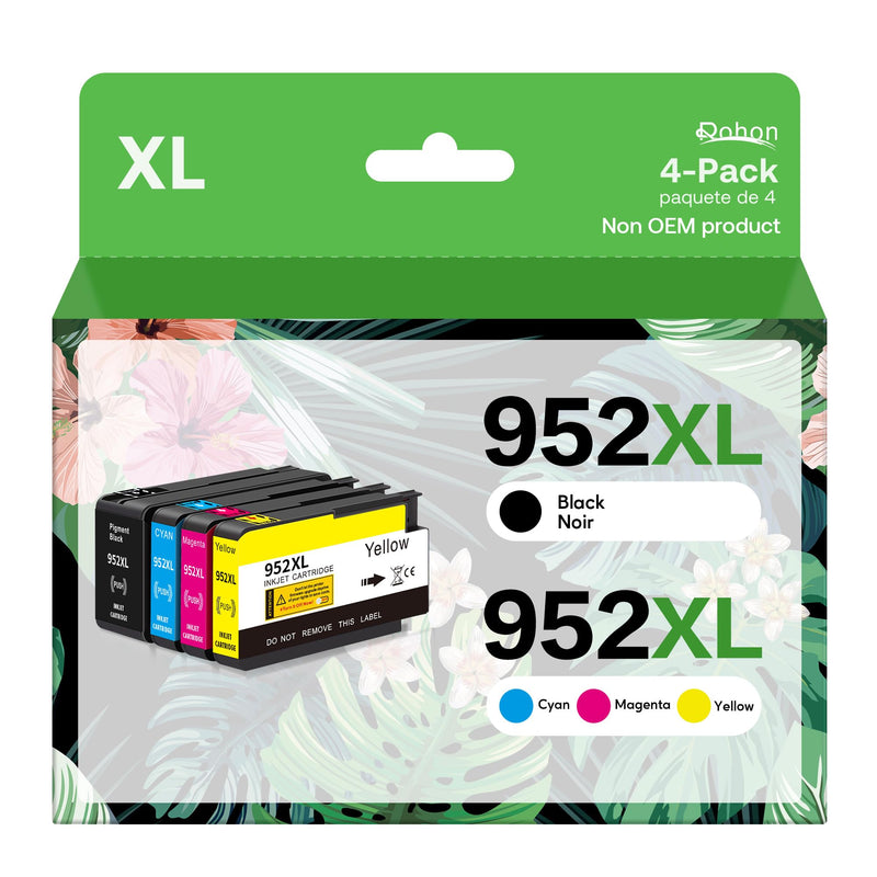 [Australia - AusPower] - 952xl Latest Upgrade Compatible Ink Cartridges Combo Pack Replacement for HP 952 XL Use with Officejet Pro 7740 8210 8710 8720 8740 8715 7720 8725 8730 (4 Packs), Black, Cyan, Yellow, Magenta 952-1T 