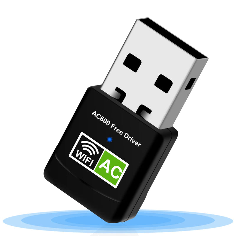 [Australia - AusPower] - AC600 USB WiFi Adapter for PC, Driver Free Wireless Network Adapter for Desktop Laptop, 5G/2.4G Dual Band High Speed Mini WiFi Dongle Stick, Compatible with Windows 11/10/8.1/8/7/XP/Vista 