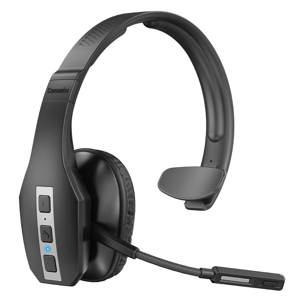 [Australia - AusPower] - Trucker Bluetooth Headset V5.1, Bluetooth Headset with CVC8.0 Three Microphone Noise Cancelling 35Hrs HD Talktime Wireless Handsfree Headset with Mute Button for Driver Office Call Center 