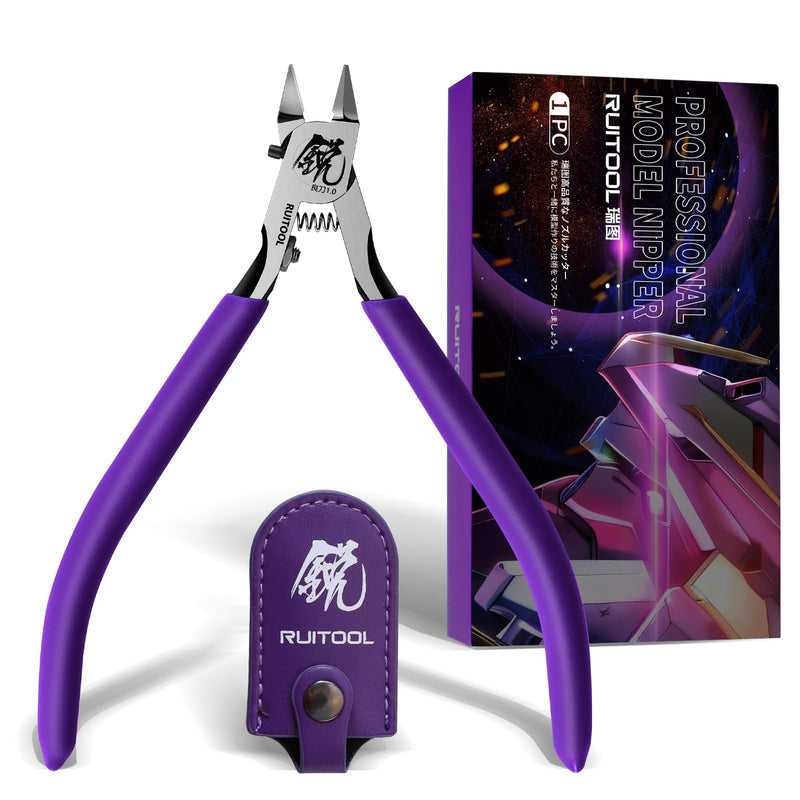 [Australia - AusPower] - RUITOOL Model Nippers,Gundam Model Tools for Beginners to Repair and Fix Plastic Models, Ultra-thin Single-edged Non-slip Grip,4.7 Inch Sharp Cutters for Gunpla Model Building RM 1.0-Purple 