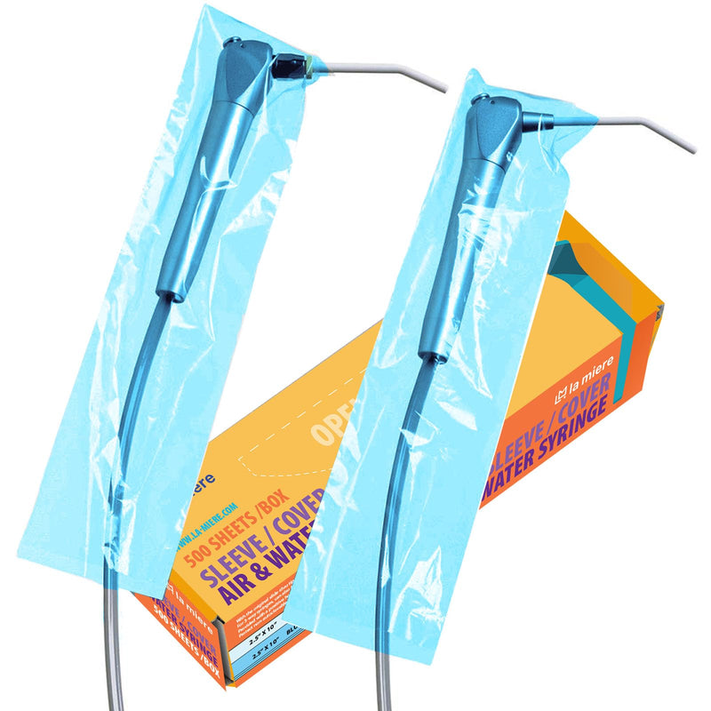 [Australia - AusPower] - Blue 500 per Box 2.5 inch X 10 inch Air and Water Syringe Sleeve, Precut Opening Syringe Sleeve,3 -Way Syringes (Blue, 500/Box) Blue Box 1 