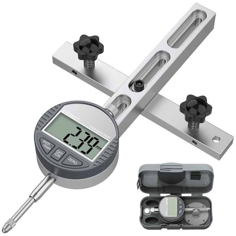 HDLNKAK Table Saw Digital Dial Indicator Gauge, for Aligning and Calibrating Work Shop Machinery Like Table Saws, Band Saws and Drill Presses