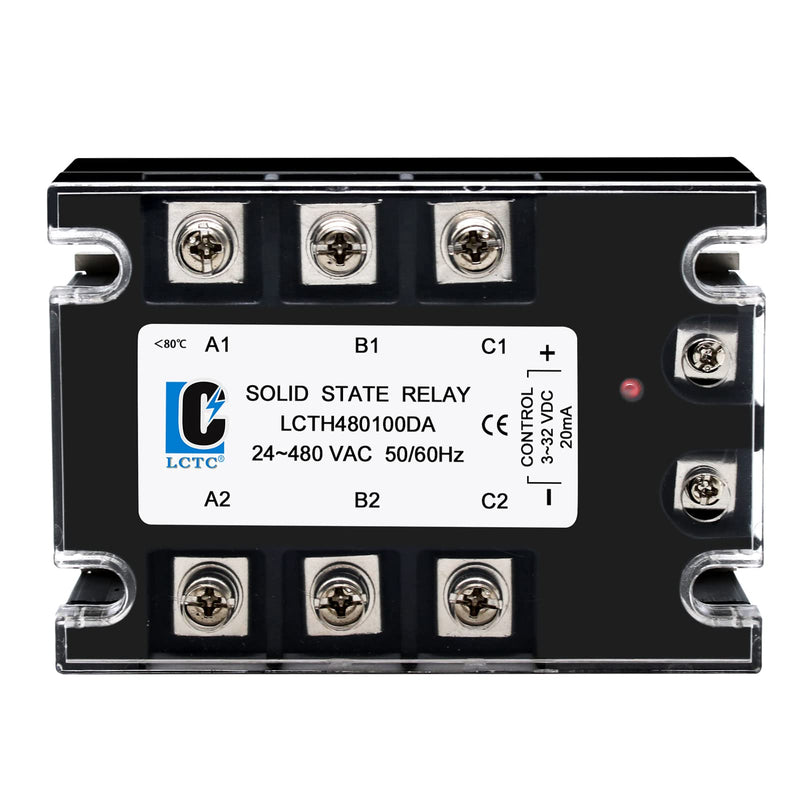 3 Phase Solid State Relay SSR-100DA DC to AC (Input 3-32VDC to Output 24-480VAC) (DC to AC 100A)