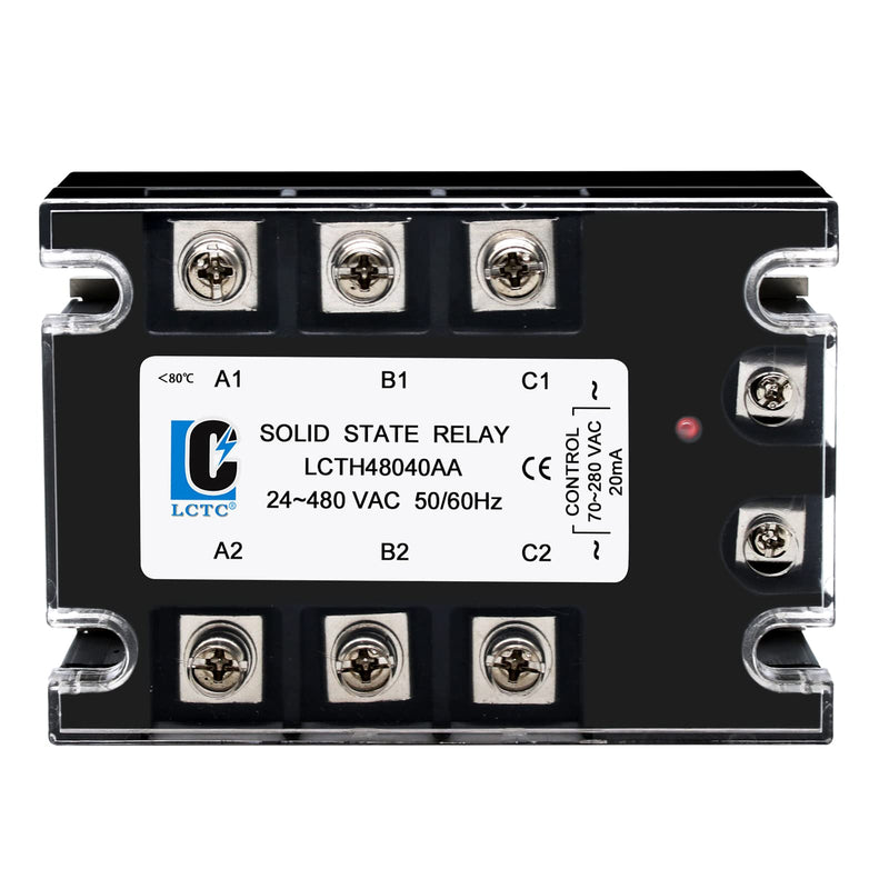 3 Phase Solid State Relay SSR-40AA AC to AC (Input 70-280VAC to Output 24-480VAC) 3 Phase 30 Amp SSR(AC to AC 40A)