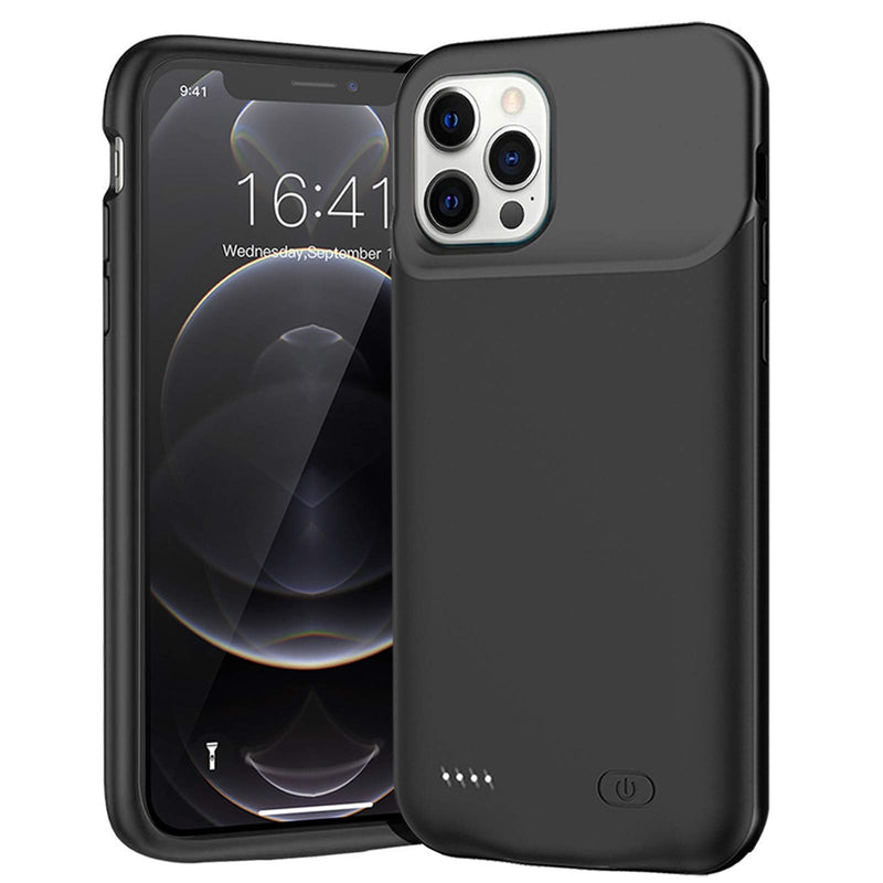 [Australia - AusPower] - Battery Case for iPhone 12 Pro Max, Newest 8500mAh Slim Portable Protective Charging Case Compatible with iPhone 12 Pro Max (6.7 inch) with Carplay Rechargeable Battery Pack Charger Case (Black) Black 