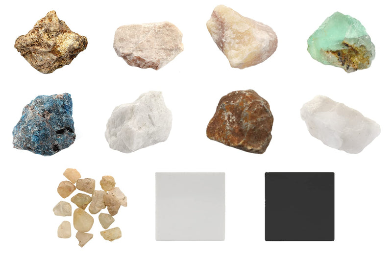 [Australia - AusPower] - EISCO Moh's Hardness Kit, 12 Pieces - includes 9 Rock & Mineral Specimens, 1" Each - Geology Activity for Exploring & Identifying Minerals Using Moh's Hardness Scale - Tech Cut Rocks 
