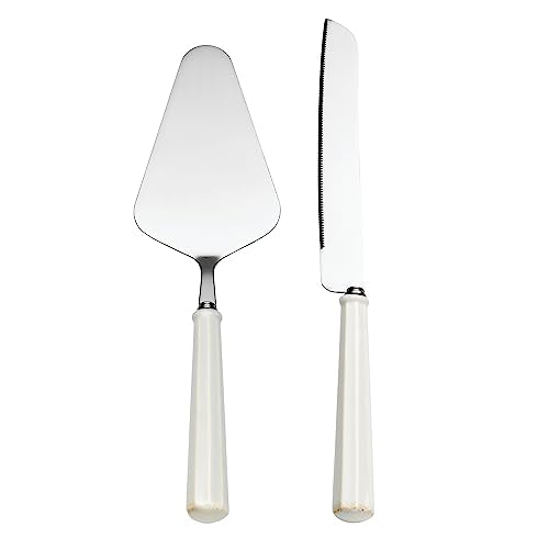 Lenox French Perle Scallop Silverware Cake Dessert Set, 2-Piece, Flatware Cake & Knife Server